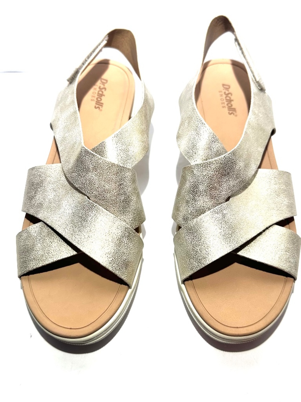 Dr. Scholl’s Women’s Metallic Wide Straps Wedges Comfortable Sandals Size 9